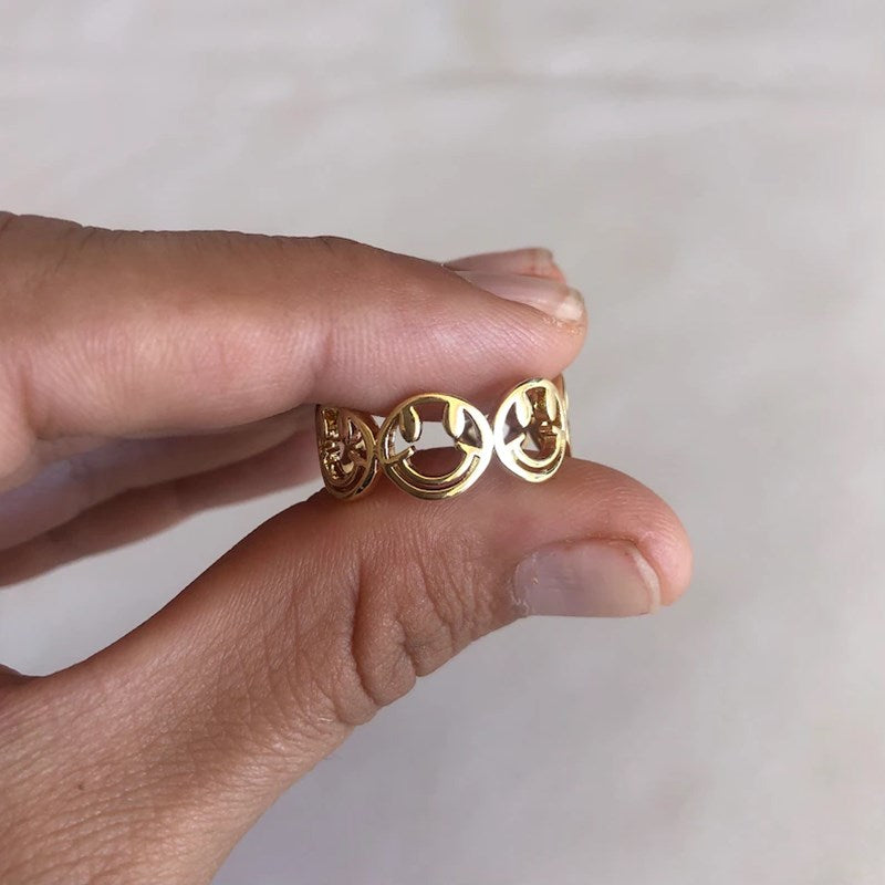 Adjustable Smiley Face Ring