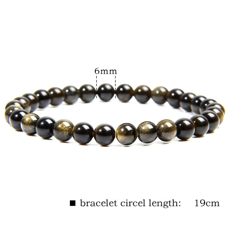 Black Obsidian Beaded Stretch Bracelets