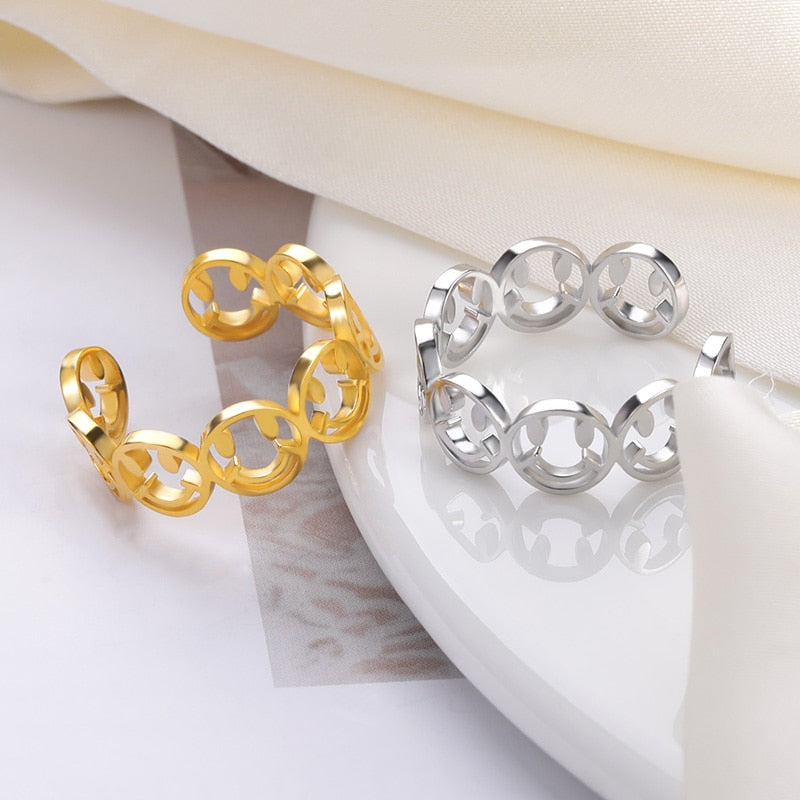 Adjustable Smiley Face Ring