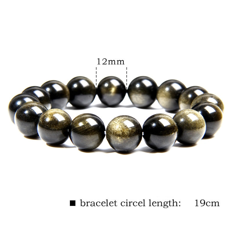 Black Obsidian Beaded Stretch Bracelets