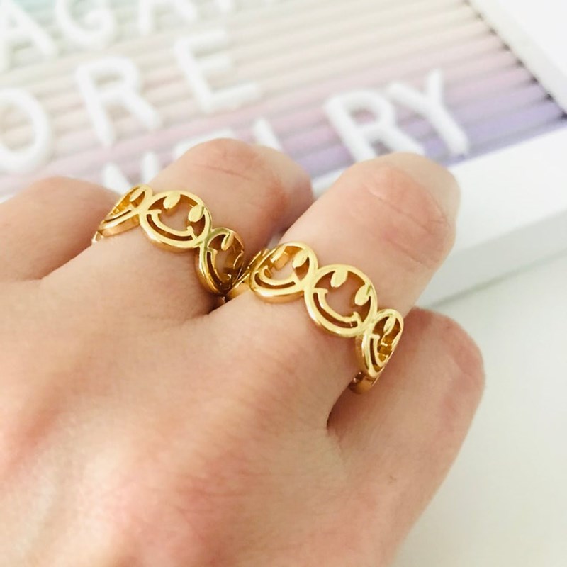 Adjustable Smiley Face Ring