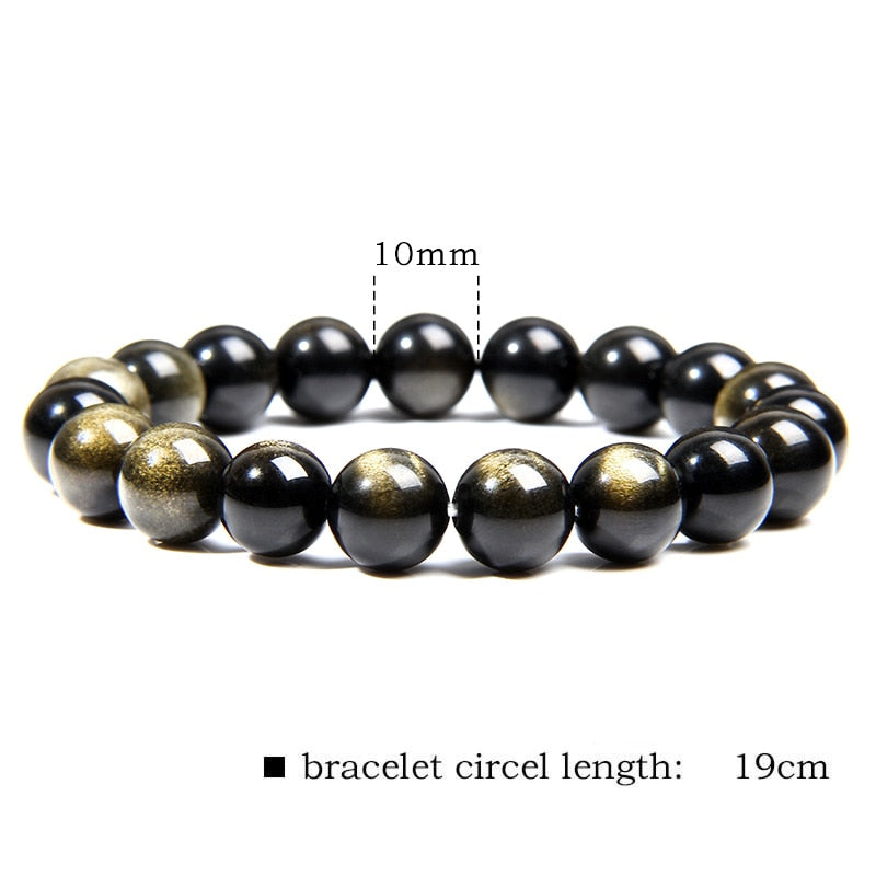 Black Obsidian Beaded Stretch Bracelets