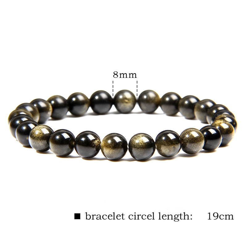 Black Obsidian Beaded Stretch Bracelets