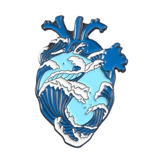 Wave Whale Series Enamel Lapel Pins