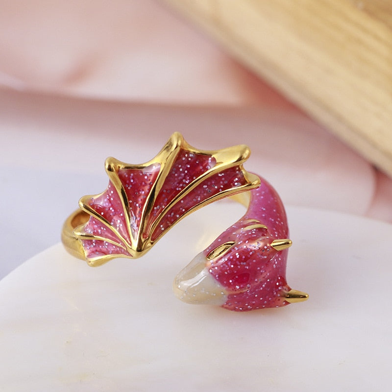 Enamel Dragon Ring