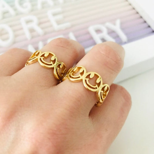 Adjustable Smiley Face Ring