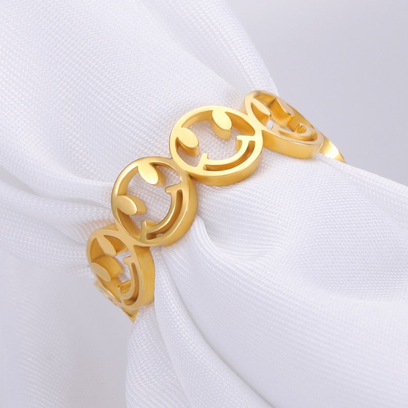 Adjustable Smiley Face Ring