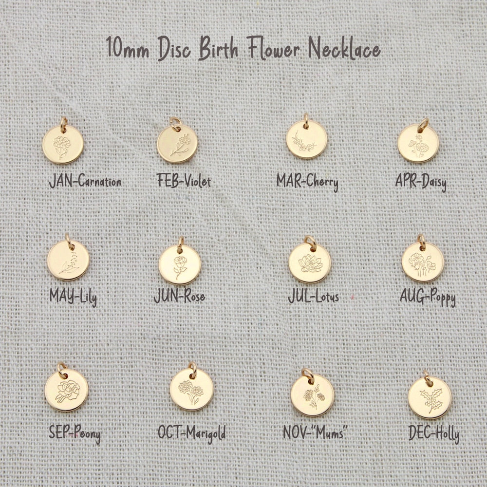 Birth Flower Pendant Necklace