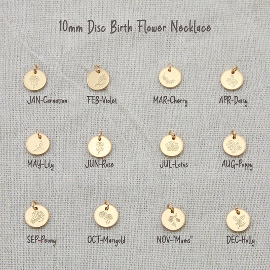 Birth Flower Pendant Necklace