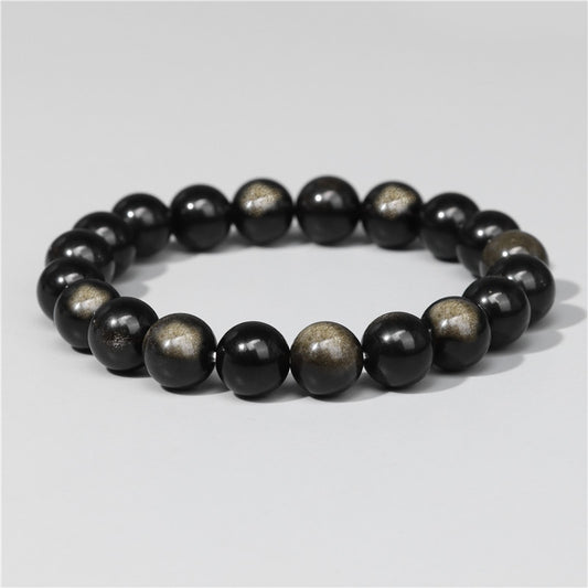 Black Obsidian Beaded Stretch Bracelets